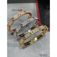 [Real Shot] Classic Style Screw Wide Version Diamond Gypsophila Bracelet 5A Haoshi Rose Gold White G