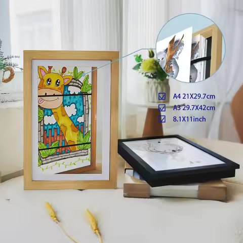 Children Art Frames Magnetic A3 A4 Changeable Kids Frametory for Photo Drawing Paintings Pictures Di