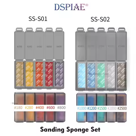DSPIAE Sanding Sponge Set Professional Sanding Equipment For Modeler Gundam Hobby Model Making DIY T