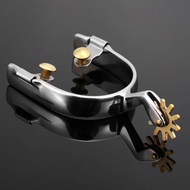 (BVWG) Riding Boots Spurs Anti-Rust Western Horse Spurs Stainless Steel with Turnable Gear Equipment