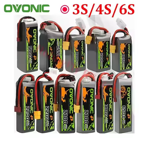 OVONIC 3S 4S 6S Lipo Battery 450 850mAh 1050mAh 1300mAh 1550mAh LiPo Battery Pack For FPV Helicopter