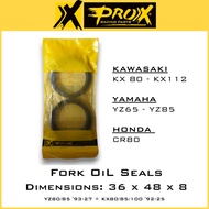 PROX FORK OIL SEAL SET YZ80/85 '93-27 + KX80/85/100 '92-25 36x48x8 40.F36488 Forkseal Made In Japan