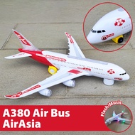 Air Bus A380 BFK103834E Air Asia Aeroplane Toy Rotation Music Flash Kapal Terbang Airbus