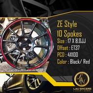 ZE Style 10 Spokes 17 X 8.0JJ 4X100 Black/ Red