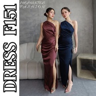 F151 Geline Satin Dress | Women's Satin Dress | Party Dress | Luxury Bridesmaid Dress [MomKidsFashio
