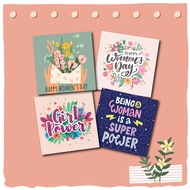 Gift card October 20, Women's day card, Women's day - Gray card 9x9cm with envelope (random pattern)