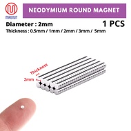 1pcs 2mm x 0.5mm / 1mm / 2mm / 3mm / 4mm / 5mm Magnet Bulat Neodymium / Neodymium Round Magnet