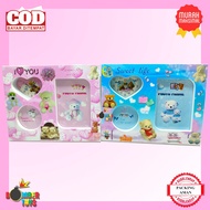 Frame Bingkai Foto kolase gantung hanger karakter lucu Jam 2 in 1 Motif Doraemon Kitty Mickey Bear k