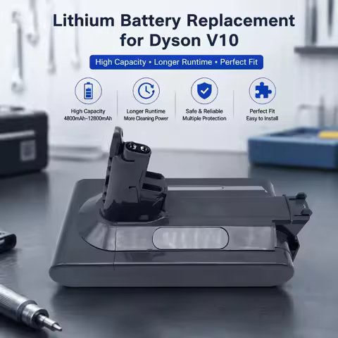 Dyson V10 Battery 12800mAh Li-Ion 100Wh Replacement for Dyson V10 Absolute Fluffy Cyclone SV12 Vacuu