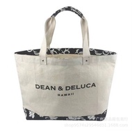Agnes B DEAN &amp; DELUCA Pattern Bottom Large Capacity Canvas Shoulder Handbag Shopping Bag Storage Bag Women