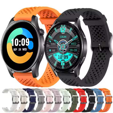 20mm 22mm Breathable Strap For COLMI C8 Max/COLMI i28 Ultra/P86 P76/P28 Plus Sport Silicone Band For