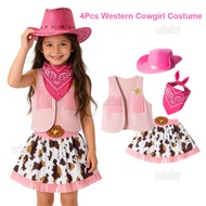 4pcs Cowboy/cowgirl Costume Set for Kids Boy Girl 1-10 Year Old Wild Western Rodeo Cowgirl Costume V