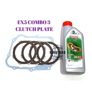 EX5/EX5 DREAM CLUTCH PLATE COMBO SET (CLUTCH PLATE FCC JAPAN/ 4T CASTROL ACTIV/ GASKET)