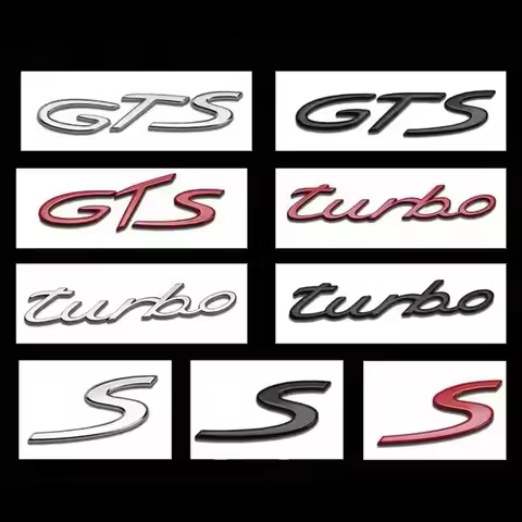 Top Quality 3D Letter Rear Trunk Emblem Badge Car Logo Sticker For GTS GT3 GT4 electric S 4