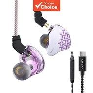 KBEAR Rosefinch In-Ear Noise-Cancelling Headphones with Aviation-Grade Zinc Alloy Faceplate, Detacha