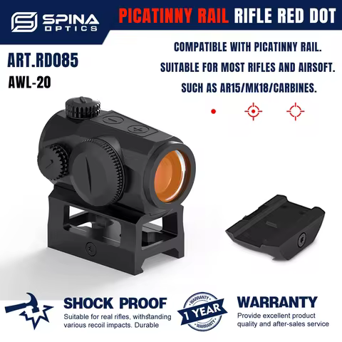 SPINA OPTICS AWL-20 Shotgun 3MOA Red Dot Sgiht, w Picatinny Riser Mount& low Base, 12GA.308Win.556.2