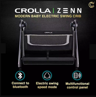 Crolla Zenn Baby Electric Bed Swing Crib Jet Black Free Accessories Mosquito NetSoft Toys Mattress a