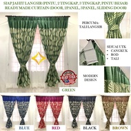 PCDecor Langsir Siap Jahit Free Tali Pengikat Ready Made Curtain Free Tieback Sliding Door 2 Panel 3