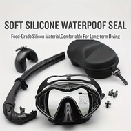 Gopro Mount Low Volume Diving Mask Tempered Glass Freedive Mask J-type Diving Mask Snorkel Set with 