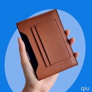 Leather Holder Elegant Slim Compact Card Holder Solid Color Ticket Holder for Welcome Travel Busines
