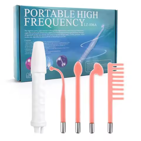 Facial Skin Therapy Wand Machine Portable Handheld Electrotherapy Comb High Frequency Wand With 4 Tu