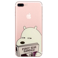 For Iphone 6 6plus 6s Plus 7 7plus 8 X Lovely We Bare Bears Phone Case Grizzly Panda Ice Bear tpu So