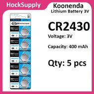 [5pcs] Koonenda CR2430 Battery Lithium Battery 3V 2430