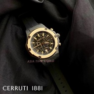 Cerruti 1881 | CTCIWGQ2224306 Chronograph Men's Watch with Matt Black Dial Black Silicon Strap