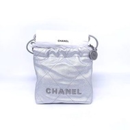 Chanel 22 tote mini metallic silver
