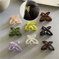 1PC Ins Butterfly Hollow Hairclip Mini Hair Claw Retro Color Hairpin Women Ponytail Holder Sweet