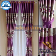 Gorden Pintu Kamar Tidur Aesthetic Murah Bahan Blackout Import Mewah Tebal Ungu Hijau Coklat Gold