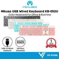 Papan Kekunci Warna USB 2.0 Berwayar Mikuso KB-052U - (104 Kekunci, Ringan, Komputer Riba PC Pejabat