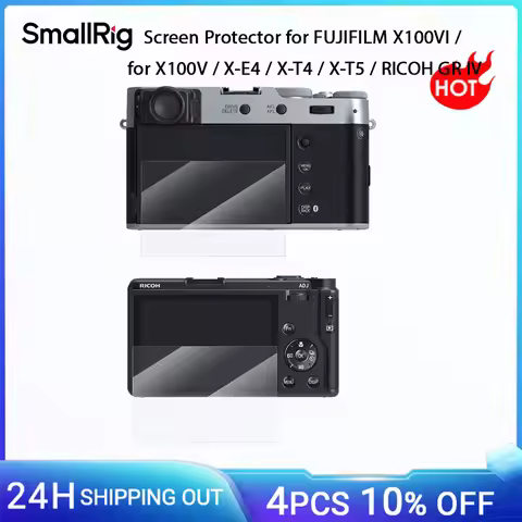 SmallRig Screen Protector for FUJIFILM X100VI / X100V / X-E4 / X-T4 / X-T5 / RICOH GR IV Tempered Gl