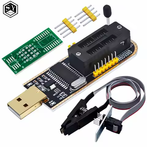 CH341A 24 25 Series EEPROM Flash BIOS USB Programmer Module + SOIC8 SOP8 Test Clip For EEPROM 93CXX 