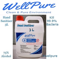 WELLPURE Hand Sanitiser 5L, 75% Alcohol, Moisturizing, Liquid-based, Kill 99.99% Bacteria, Anti Viru