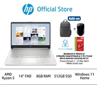 HP Laptop 14s-fq2042AU (Ryzen 5) 1 Year Warranty / 14s-dq5106TU (12th-i5) / 14-ep0101TU (13th-i5) 2 Years Warranty