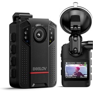 BOBLOV 128GB 4K KJ24 Body Worn Camera, GPS Body Camera with Car Suction Mount, Large Battery for 13 