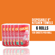 Ozuki Disposable 9 Kitchen Towel (120 Sheets x 6 Rolls)