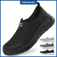 ORNGMALL รองเท้าผ้าใบสวมใส่ง่ายสำหรับผู้ชาย เนื้อผ้า Mesh ระบายอากาศดี น้ำหนักเบาเป็นพิเศษ ออกแบบแคช