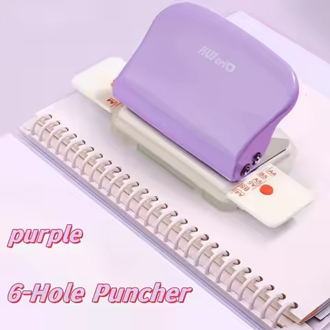 1pc 6-hole punch, loose-leaf book DIY binding supplies,Notebook journal binding office paper cutter-