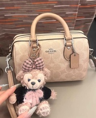 全新🌸 COACH mini黑咖色枕頭包 女款肩斜背包
