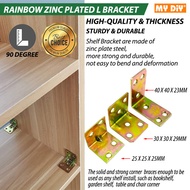 DIY Online4u - RAINBOW ZINC PLATED L BRACKET FOR CABINET, DRAWER, CHAIR, SHELVES, WOOD FURNITURE