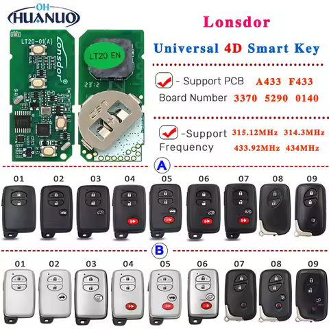 Lonsdor Universal 4D Smart Key Remote for K518 and KH100+ for Toyota Corolla Land Cruiser Levin Rav4