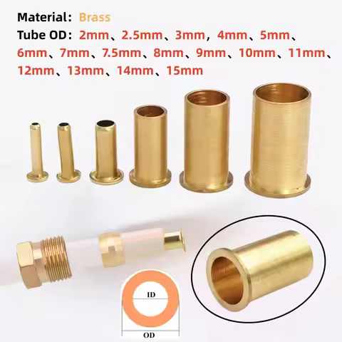10 / 100PCS 2-15mm Brass Tube Insert Pipe Bushing Compression Ferrule Tube Liner for PEX PPR PVC Mul