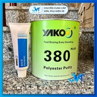 Bột bả Matit Yakoo 380 trét nhựa/sắt sơn xe oto/xe máy (lon 4kg)