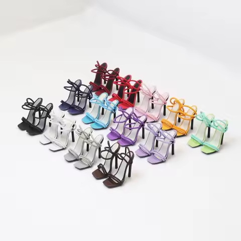 1/6 Scale Female Soldier Various Colors Sandals High Heels Model Hollow Shoes for Action Figures FR/