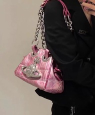 Vivienne Westwood 西太后 經典粉色漸變y2k大土星logo保齡球包包