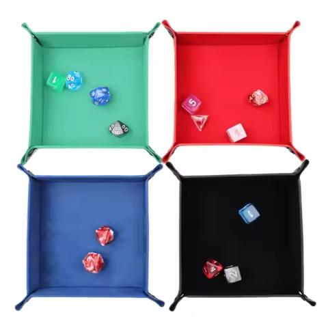 High Quality Easy To Store and Carry Dice Tray Storing Keys High Quality Velvet PU Leather Dice Tray