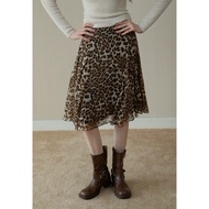 [Pre-Order] EGGKA : Women's Leopard-Print Skirt