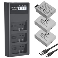 LP-E8 Battery Charger Set, LP 3 Pack LP-E8 Replacement Battery & Triple Slot Charger Compatible with